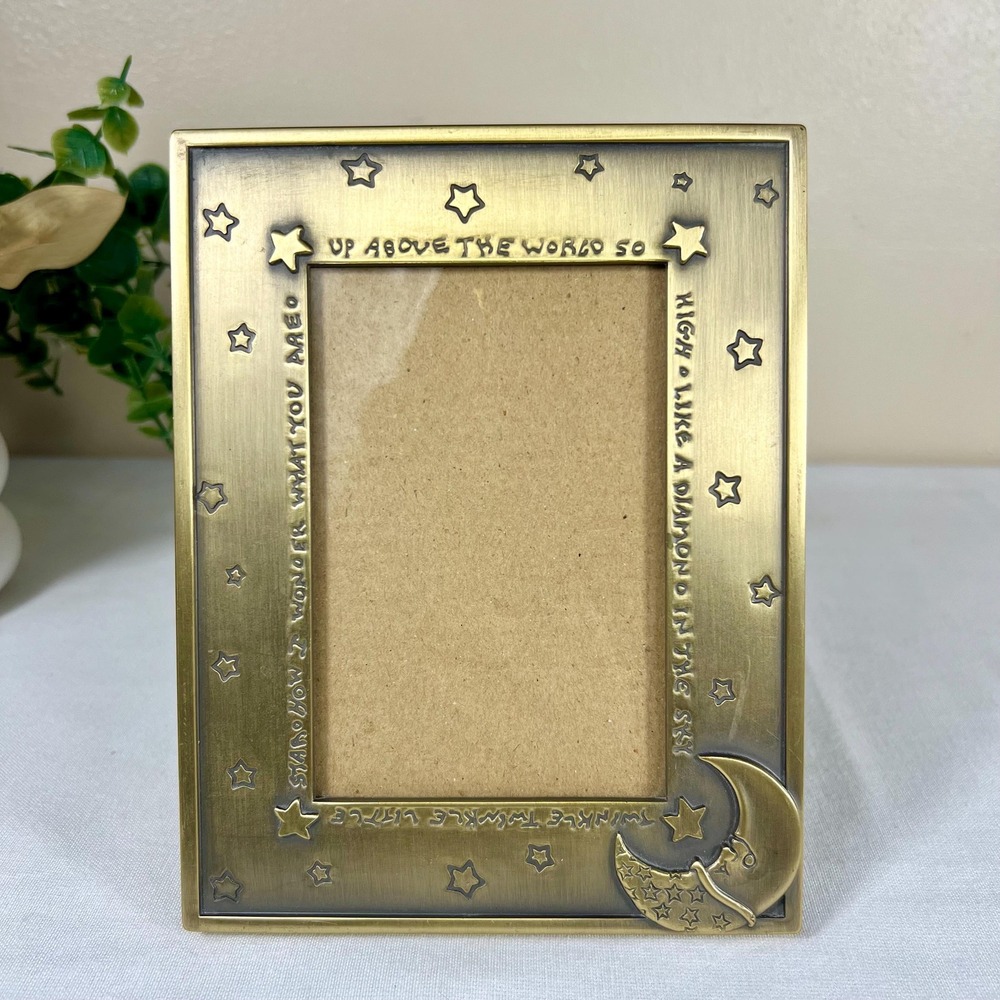 Gold Metal Twinkle Twinkle Celestial Picture Frame 3x5 | Burnes of Boston Brand